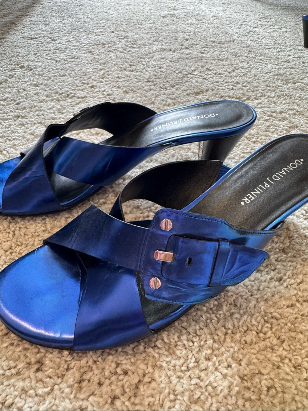 Donald J. Pliner Blue Metallic Miles with Heels Size 9